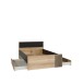 Stauraumbett >ARANK< in Mauvella Eiche Dekor / Schwarz - 130x84x213cm (BxHxT)