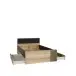 Stauraumbett >ARANK< in Mauvella Eiche Dekor / Schwarz - 130x84x213cm (BxHxT)