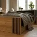 Stauraumbett >ARANK< in Mauvella Eiche Dekor / Schwarz - 130x84x213cm (BxHxT)