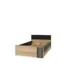 Stauraumbett >ARANK< in Mauvella Eiche Dekor / Schwarz - 130x84x213cm (BxHxT)