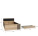 Stauraumbett >ARANK< in Mauvella Eiche Dekor / Schwarz - 130x84x213cm (BxHxT)