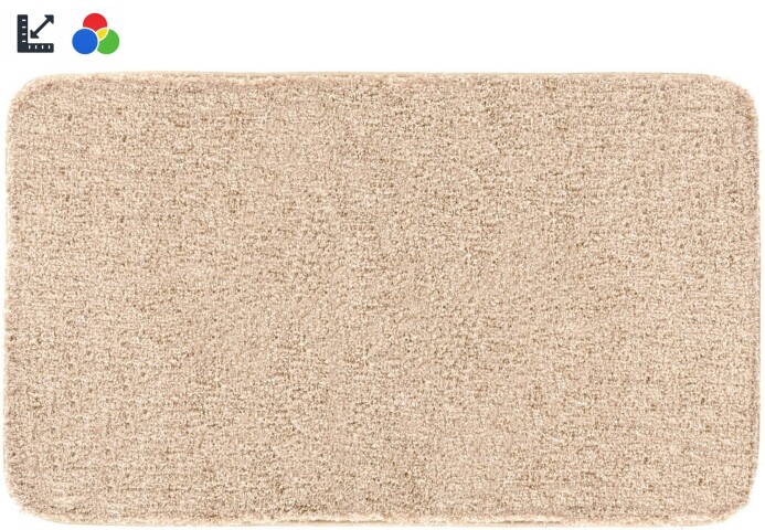 Badematte >MELANGE< in beige, 100% Polyacryl ULTRASOFT - 100x60x2,7cm (LxBxH)