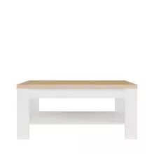 Couchtisch >DURAOAK< in Weiss Glanz / Wildeiche...