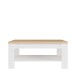 Couchtisch >DURAOAK< in Weiss Glanz / Wildeiche Dekor  - 100x45,7x60cm (BxHxT)