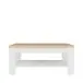 Couchtisch >DURAOAK< in Weiss Glanz / Wildeiche Dekor  - 100x45,7x60cm (BxHxT)