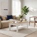 Couchtisch >DURAOAK< in Weiss Glanz / Wildeiche Dekor  - 100x45,7x60cm (BxHxT)