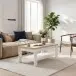 Couchtisch >DURAOAK< in Weiss Glanz / Wildeiche Dekor  - 100x45,7x60cm (BxHxT)