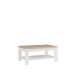 Couchtisch >DURAOAK< in Weiss Glanz / Wildeiche Dekor  - 100x45,7x60cm (BxHxT)