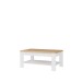 Couchtisch >DURAOAK< in Weiss Glanz / Wildeiche Dekor  - 100x45,7x60cm (BxHxT)