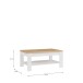 Couchtisch >DURAOAK< in Weiss Glanz / Wildeiche Dekor  - 100x45,7x60cm (BxHxT)