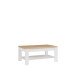 Couchtisch >DURAOAK< in Weiss Glanz / Wildeiche Dekor  - 100x45,7x60cm (BxHxT)