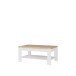 Couchtisch >DURAOAK< in Weiss Glanz / Wildeiche Dekor  - 100x45,7x60cm (BxHxT)