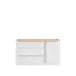 Sideboard >DURAOAK< in Weiss Glanz / Wildeiche Dekor - 156,4x89,8x41,6 (BxHxT)