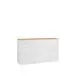 Sideboard >DURAOAK< in Weiss Glanz / Wildeiche Dekor - 156,4x89,8x41,6 (BxHxT)