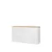 Sideboard >DURAOAK< in Weiss Glanz / Wildeiche Dekor - 156,4x89,8x41,6 (BxHxT)