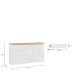 Sideboard >DURAOAK< in Weiss Glanz / Wildeiche Dekor - 156,4x89,8x41,6 (BxHxT)