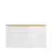 Sideboard >DURAOAK< in Weiss Glanz / Wildeiche Dekor - 156,4x89,8x41,6 (BxHxT)