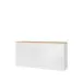 Sideboard >DURAOAK< in Weiss Glanz / Wildeiche Dekor - 181,1x89,8x41,6cm (BxHxT)