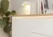 Sideboard >DURAOAK< in Weiss Glanz / Wildeiche Dekor - 181,1x89,8x41,6cm (BxHxT)