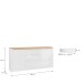 Sideboard >DURAOAK< in Weiss Glanz / Wildeiche Dekor - 181,1x89,8x41,6cm (BxHxT)