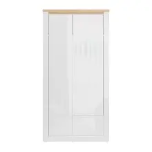 Drehtürenschrank >DURAOAK< in Weiss Glanz /...
