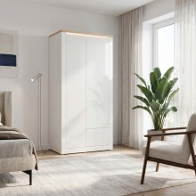 Drehtürenschrank >DURAOAK< in Weiss Glanz /...