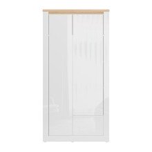 Drehtürenschrank >DURAOAK< in Weiss Glanz /...