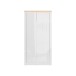 Drehtürenschrank >DURAOAK< in Weiss Glanz / Wildeiche Dekor - 96,4x192,2x59,7 (BxHxT)