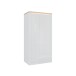 Drehtürenschrank >DURAOAK< in Weiss Glanz / Wildeiche Dekor - 96,4x192,2x59,7 (BxHxT)