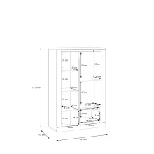 Highboard >DURAOAK< in Weiss Glanz / Wildeiche Dekor - 96,4x147,4x41,6cm (BxHxT)