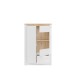 Highboard >DURAOAK< in Weiss Glanz / Wildeiche Dekor - 96,4x147,4x41,6cm (BxHxT)