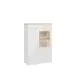 Highboard >DURAOAK< in Weiss Glanz / Wildeiche Dekor - 96,4x147,4x41,6cm (BxHxT)
