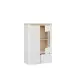 Highboard >DURAOAK< in Weiss Glanz / Wildeiche Dekor - 96,4x147,4x41,6cm (BxHxT)