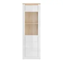 Stauraumvitrine >DURAOAK< in Weiss Glanz /...