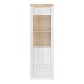 Stauraumvitrine >DURAOAK< in Weiss Glanz / Wildeiche Dekor - 61,7x192,2x41,6cm (BxHxT)