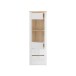 Stauraumvitrine >DURAOAK< in Weiss Glanz / Wildeiche Dekor - 61,7x192,2x41,6cm (BxHxT)