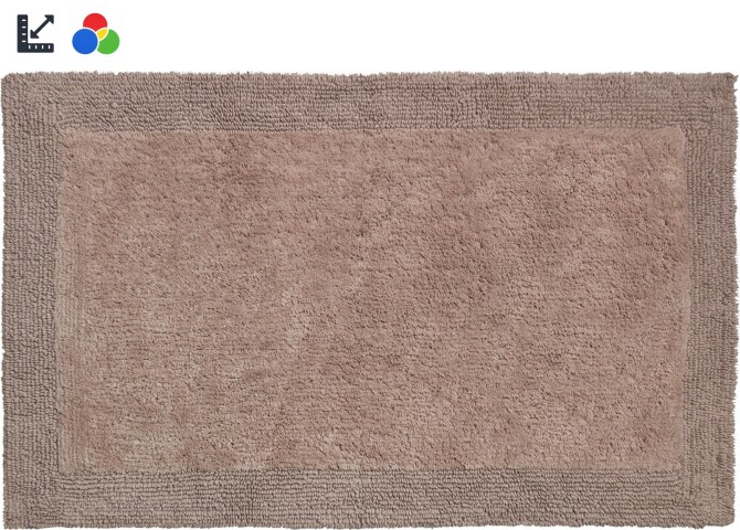 Badematte >LUXOR< in taupe, 100% Baumwolle - 100x60x2,2cm (LxBxH)
