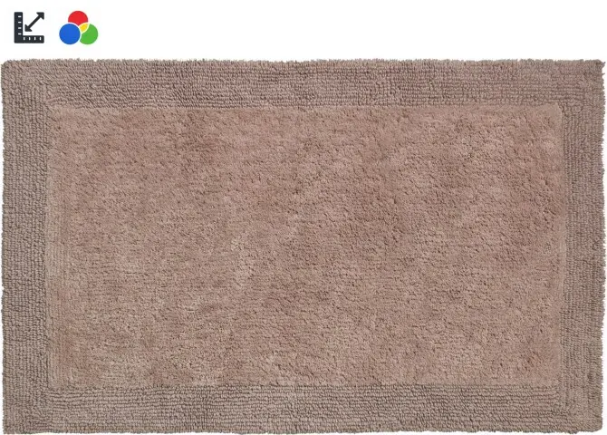 Badematte >LUXOR< in taupe, 100% Baumwolle - 100x60x2,2cm (LxBxH)