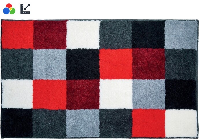 Badematte >BONA< in rubin, 100% Polyacryl SUPERSOFT - 140x80x2cm (LxBxH)