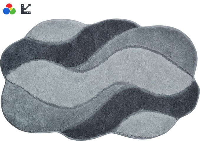 Badematte >CARMEN< in grau, 100% Polyacryl ULTRASOFT - 140x80x2,4cm (LxBxH)