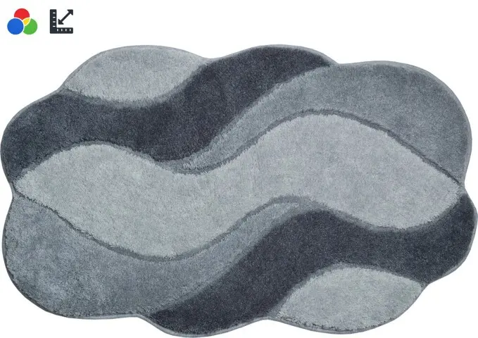 Badematte >CARMEN< in grau, 100% Polyacryl ULTRASOFT - 140x80x2,4cm (LxBxH)