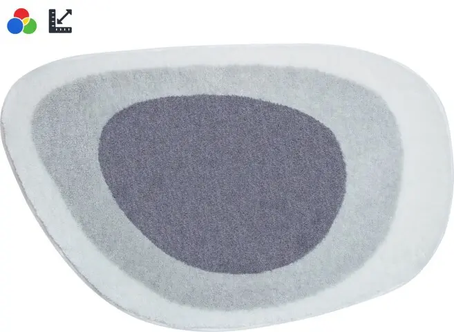 Badematte >LAKE< in silbergrau, 100% Polyacryl EXTRASOFT - 105x70x2,4cm (LxBxH)