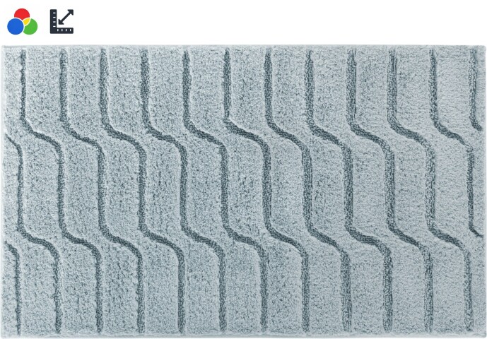 Badematte >VOGUE< in salbei, 100% Baumwolle - 120x70x2,4cm (LxBxH)