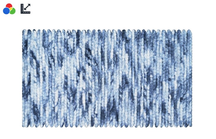 Badematte >LEONIE< in denim blue - 115x65x1,5 (LxBxH)