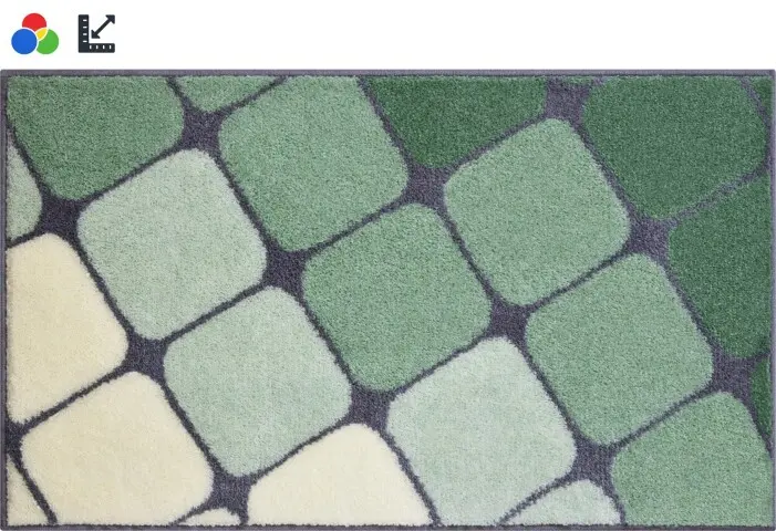 Badematte >SHANGA< in grün, 100% Polyacryl SUPERSOFT - 120x70x2cm (LxBxH)