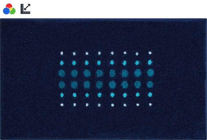 Badematte >SIRIA< in blau, 100% Polyacryl SUPERSOFT - 120x70x2cm (LxBxH)