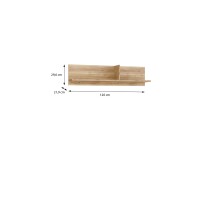 Wandboard >ARANK< in Mauvella Eiche Dekor - 120x29x21,5cm (BxHxT)