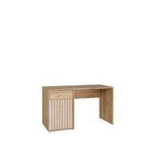 Schreibtisch >ARANK< in Mauvella Eiche Dekor / Sand - 130x76x60cm (BxHxT)