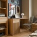 Schreibtisch >ARANK< in Mauvella Eiche Dekor / Sand - 130x76x60cm (BxHxT)