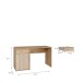 Schreibtisch >ARANK< in Mauvella Eiche Dekor / Sand - 130x76x60cm (BxHxT)